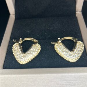Gold and Silver V Hoop Earrings